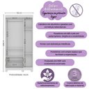 Ver imagem 3 de Guarda-roupa Infantil 92cm 3 Portas e 2 Gavetas Allegra Multimóveis Mp4442 Branco/madeirado