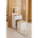 Ver imagem 2 de Penteadeira 3 Gavetas Banqueta Almofadada Espelho Compacta Branca