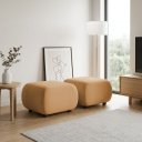 Ver imagem 1 de Puff para Sala KIT2 Orgânico Nara 60 cm Base Fixa Moderno Bouclê D03 - D'Rossi
