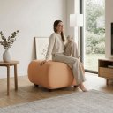 Ver imagem 3 de Puff para Sala KIT2 Orgânico Nara 60 cm Base Fixa Moderno Bouclê D03 - D'Rossi