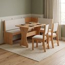 Ver imagem 1 de Conjunto Mesa de Jantar 6 Lugares 111,5cm Canto Alemão