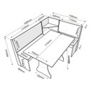Ver imagem 4 de Conjunto Mesa de Jantar 6 Lugares 111,5cm Canto Alemão