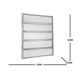 Janela de Aluminio Basculante 100x100cm Ecosul - 4
