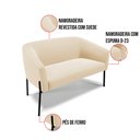 Ver imagem 5 de Sofá Namoradeira e 2 Poltronas Pé de Ferro Preto Stella Suede Bege D03 - D'Rossi