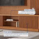 Ver mais imagens de Rack com Painel com Cristaleira para TV até 75 Polegadas Ripado 100% MDF 190.5CMX220CM Valência