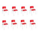 Ver imagem 2 de Kit 8 Cadeira Iso Infantil Creche, Escola Base Branco Vermelho