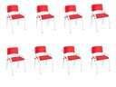 Ver imagem 2 de Kit 8 Cadeira Iso Infantil Creche, Escola Base Branco Vermelho