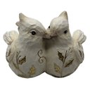 Ver imagem 1 de Resina Natal Pássaro Branco e Dourado 11x17cm