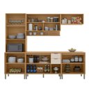 Ver imagem 4 de Cozinha Compacta Modulada 5 Peças 270cm 12 Portas e 2 Gavetas Colors Marrom Freijó/Nazca