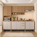 Ver imagem 6 de Cozinha Compacta Modulada 5 Peças 270cm 12 Portas e 2 Gavetas Colors Marrom Freijó/Nazca