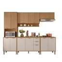 Ver imagem 7 de Cozinha Compacta Modulada 5 Peças 270cm 12 Portas e 2 Gavetas Colors Marrom Freijó/Nazca