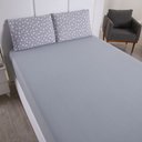 Ver imagem 4 de Jogo de Cama Lençol Pratik Poá Solteiro 2 Peças - Cinza - 100% Algodão