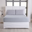 Ver imagem 3 de Jogo de Cama Lençol Pratik Poá Solteiro 2 Peças - Cinza - 100% Algodão
