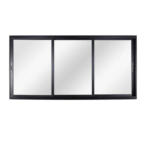 Janela Veneziana de Aluminio de Correr 100x100cm 3 Folhas Topsul Esquadrisul Preto