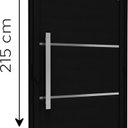 Ver imagem 2 de Porta de Alumínio de Giro Lambri 215x95cm com Friso e Puxador de 60cm Lucasa Ideale Abertura Direita Preto