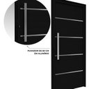 Ver imagem 5 de Porta de Alumínio de Giro Lambri 215x95cm com Friso e Puxador de 60cm Lucasa Ideale Abertura Direita Preto