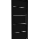 Ver imagem 1 de Porta de Alumínio de Giro Lambri 215x95cm com Friso e Puxador de 60cm Lucasa Ideale Abertura Direita Preto