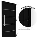 Ver imagem 3 de Porta de Alumínio de Giro Lambri 215x95cm com Friso e Puxador de 60cm Lucasa Ideale Abertura Direita Preto