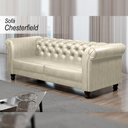 Ver imagem 2 de Sofá Decorativo Sala de Estar Chesterfield 2 Lugares 180cm Couro Tiza - Mozzelar