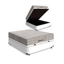 Ver imagem 1 de Cama Box Baú Casal 138 Tecido Sintético Branco com Colchão Ortobom Airtech Spring Pocket D26 Bege 70