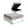 Cama Box Baú Casal 138 Tecido Sintético Branco com Colchão Ortobom Airtech Spring Pocket D26 Bege 70 - 1
