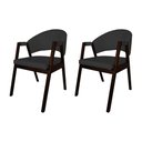 Ver imagem 1 de Kit 2 Cadeiras de Jantar Madeira Maciça Castanho Premium Helen Facto Preto