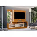 Ver imagem 1 de Home Theater Frizz Plus para TV até 60" 200cm MDP com LED Off White e Cinamomo Madetec Móveis