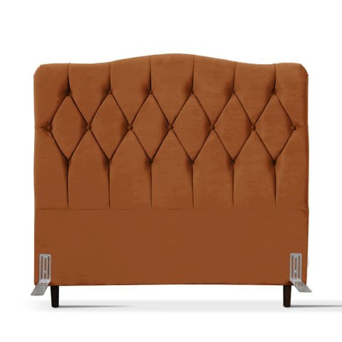 Cabeceira de Cama Box Queen 158 Cm Varsóvia Suede Veludo Terra Cota