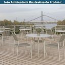 Ver imagem 4 de Kit 4 Cadeiras Saint Tropez Estrutura Alumínio Assento Encosto Corda Náutica Cinza Braço Madeira
