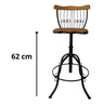 Kit 2 Unidades Banquetas Bistrô Reguláveis Ferro e Madeira - 4