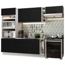 Ver imagem 2 de Cozinha Completa Madesa Agata 290002 com Armário e Balcão (Sem Tampo e Pia) Branco/Preto Cor:Branco/