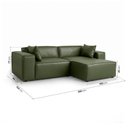Ver imagem 3 de Conjunto Sofá 260cm e Puff 100cm Baobá CabeCasa MadeiraOriginals Verde Courino Musgo