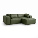 Ver imagem 2 de Conjunto Sofá 260cm e Puff 100cm Baobá CabeCasa MadeiraOriginals Verde Courino Musgo
