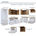 Ver imagem 6 de Cozinha Completa Modulada 9 Peças 11 Portas 8 Gavetas Norten Branco/Nature