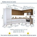Ver imagem 4 de Cozinha Completa Modulada 9 Peças 11 Portas 8 Gavetas Norten Branco/Nature