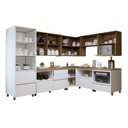 Ver imagem 5 de Cozinha Completa Modulada 9 Peças 11 Portas 8 Gavetas Norten Branco/Nature