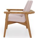 Ver imagem 2 de Kit 02 Poltronas Decorativa para Sala de Estar Living Base Madeira Becker L02 Bouclê Rosê - Lyam