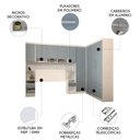 Ver imagem 2 de Guarda Roupa Casal Modulado Cp09 Taiga Branco/grey L01 - Mpozenato