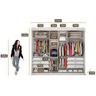 Guarda Roupa Geom 100% Mdf com Espelhos 2 Portas 6 Gavetas Branco - 4