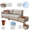 Ver imagem 7 de Sofá Living 3 Lugares Veludo Trento com Mesa de Apoio
