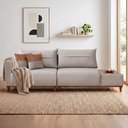 Ver imagem 1 de Sofá Living 3 Lugares Veludo Trento com Mesa de Apoio