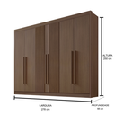 Ver imagem 4 de Guarda Roupa Casal Athos Ripado 6 Portas Mdf Castanho