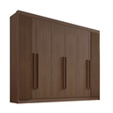 Ver imagem 2 de Guarda Roupa Casal Athos Ripado 6 Portas Mdf Castanho