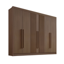 Ver imagem 1 de Guarda Roupa Casal Athos Ripado 6 Portas Mdf Castanho