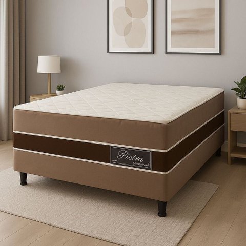 Cama Acoplada Durmaflex Pietra 138x188x055 (sued Amassado Marrom)