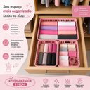 Ver imagem 7 de Kit 3 Organizadores Rosa Cestos Plasticos para Gaveta Armario Prateleira Cozinha Banheiro Multiuso