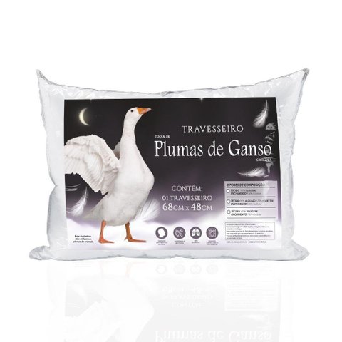 Travesseiro Pluma De Ganso Extra Macio Premium 1 Pç Barato