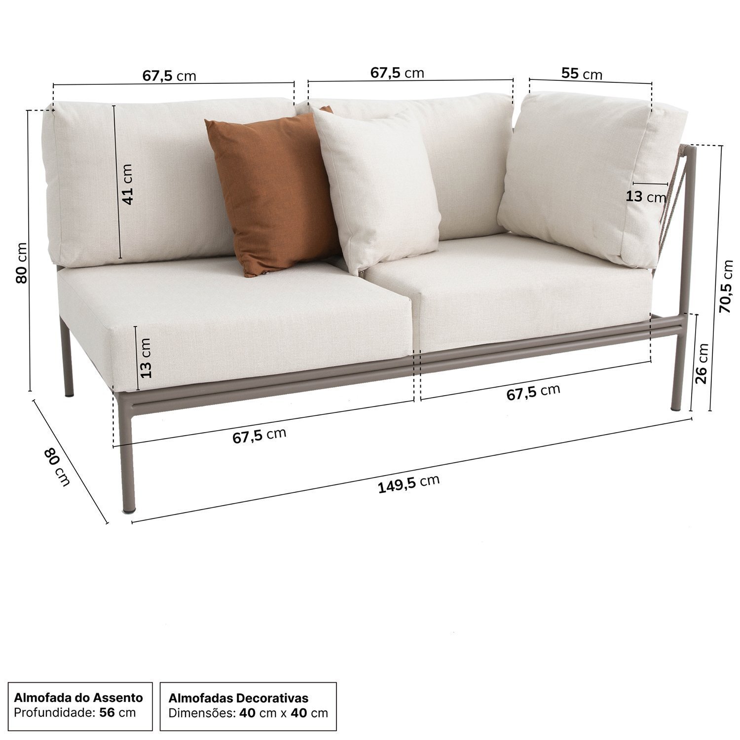 Sofá Chaise 2 Lugares Direita Refúgio Cabecasa Madeiramadeira - 2