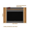 Ver imagem 4 de Painel De Tv 60 Polegadas Extensível 1,80/1,99M Nature Chumbo Com Led Aurora Linea Brasil