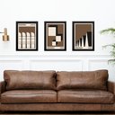 Ver imagem 1 de Kit 3 Quadros Artes Bauhaus Marrom Arquitetura 24x18cm - com Vidro:moldura Preta